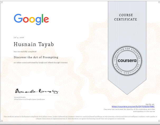 Discover the Art of Prompting certificate